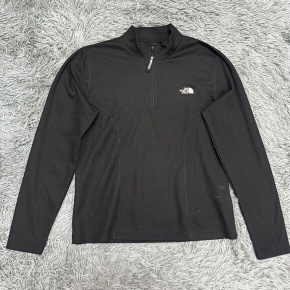 The North Face Black Quarter Zip Sweatshirt Size Large - Picture 1 of 9